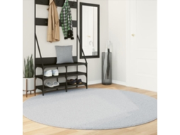 Vidaxl Tapete Pelo Curto Macio E Lavável Huarte Ø 200 Cm Cinzento
