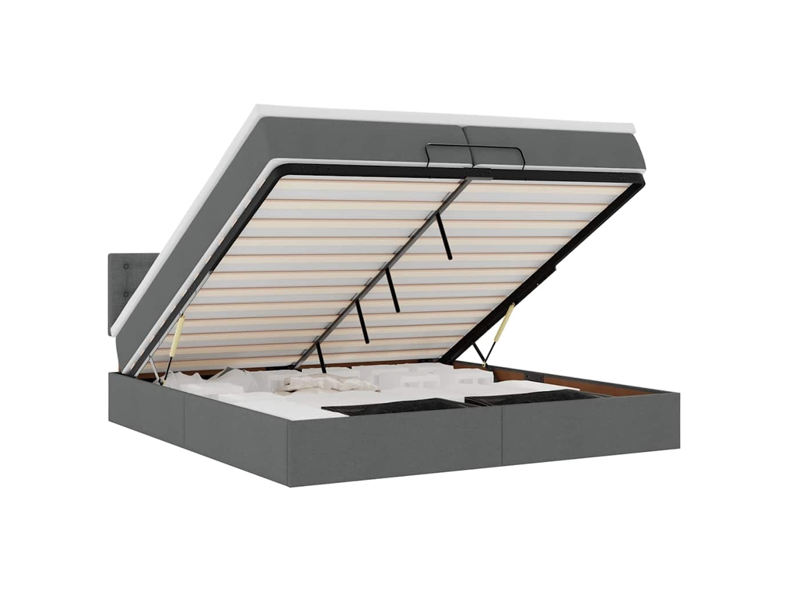 Ottoman Bed, Ottoman Beds Vidaxl Cinzeto Tecido (200 X 200 Cm)