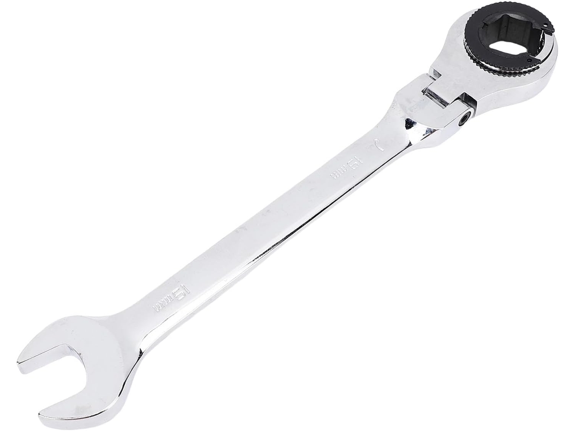 Chave De Catraca Com Cabeça Flexível Aberta, 7/8 Polegadas Sae, 72 Dentes, 12 Pontos, Para Tubos Flexíveis.