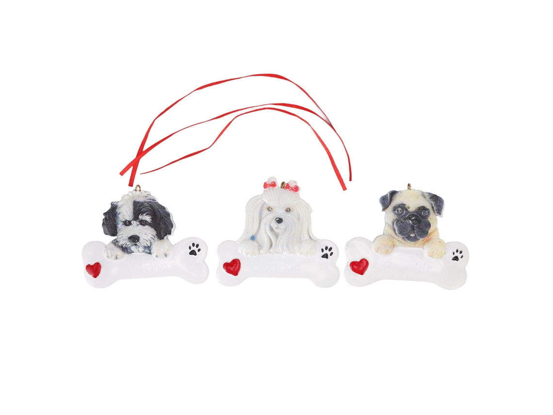 Colar com Pingente de Resina de Natal com Cão LAXISCREED, Decoração Festiva e Resistente para Cães