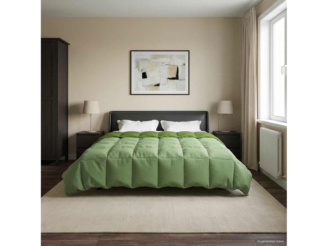 Vidaxl Edredom De Inverno 200 X 220 Cm Inverno Verde Respirável