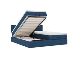 Ottoman Bed Frame, Ottoman Bed Frames Vidaxl Azul Tecido (180 X 200 Cm)