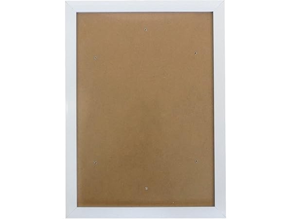 Moldura Branca, com Dimensões de 25 X 35 Cm, Estilo Minimalista, Vidro Acrílico e Ganchos para Fixação na Parede, Ergonômico, Uso STELASPLEN