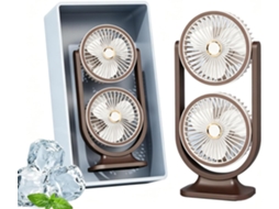 Ventilador De Mesa Recarregável, Silencioso E Potente, Portátil, Com