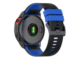 Bracelete Silicone Bicolor para Garmin Descent G1/Forerunner 935/Forerunner 945 Preto/Azul
