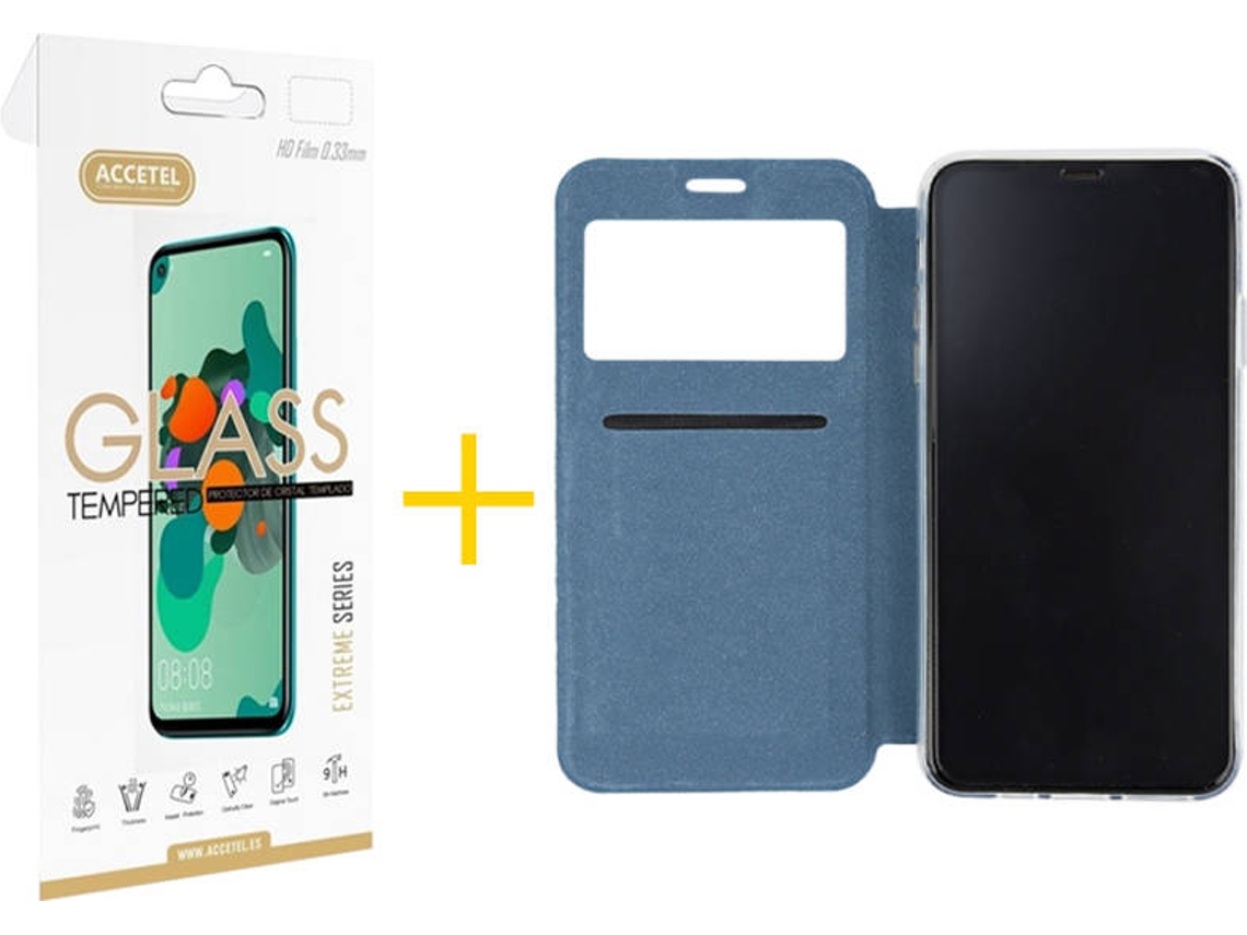Kit Capa + Película iPhone 11 Pro Max Skyhe Gandy Flip Azul