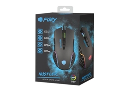 Fury Hustler Rato Ambidestro Usb Type-A Ótico 6400 Dpi