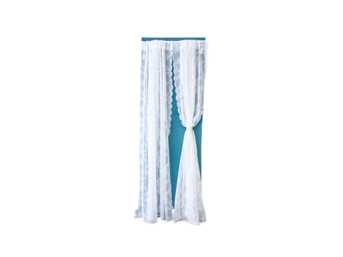 Dupla Cortina de Renda Floral 1.5x1.8m para Sala ou Quarto Técnica Jacquard LAXISCREED