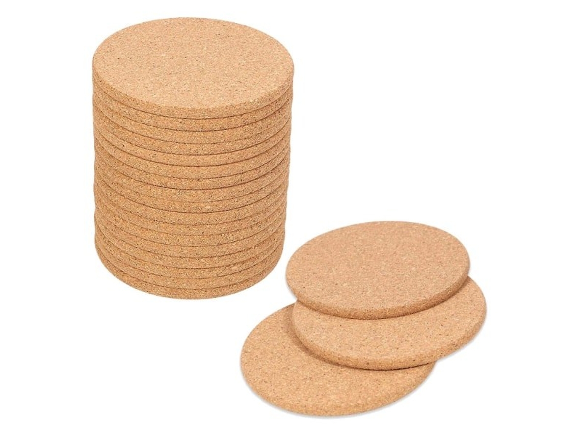 Pacote Com 20 Porta Copos De Cortiça, Porta Copos De Bar, Absorventes, Resistentes Ao Calor, Reutilizáveis Slowmoose