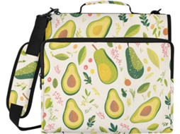 Pasta De 3 Argolas, 8cm Com Zíper, Alça De Ombro E Mão Organizador Material Escolar Com Vários Bolsos Alunos Do