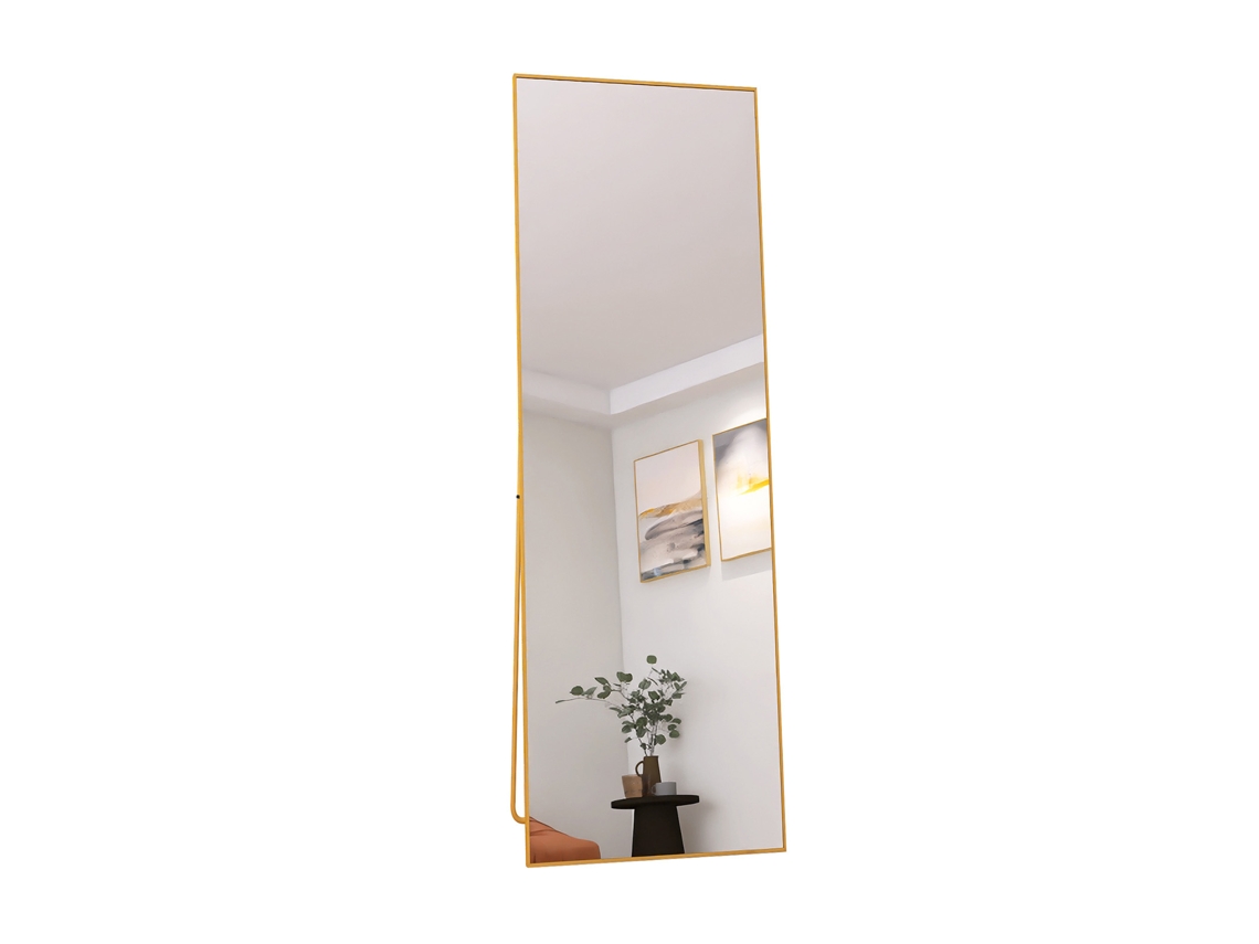 Espelho De Pé 162 X 53 Cm,espelho De Chão Arqueado Com Moldura Em Liga De Alumínio, Ideal Para Quarto,closet, Sala – Design Moderno,dourado