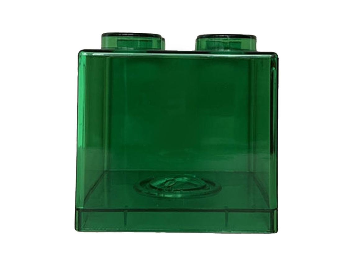 Cofre de Dinheiro Transparente para Crianças Meninos Meninas Verde Design Leve Material Durável 8.9x8.9x9.2cm | S/MARCA