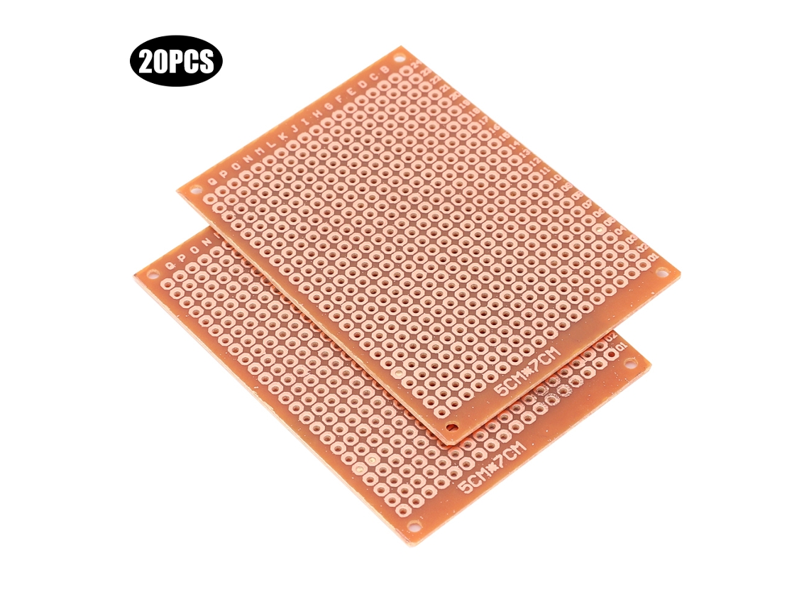 Hkj 20 Peças de Placa de Circuito Universal de Plástico 5cmx7cm Acessórios para Experimentos Estudantis