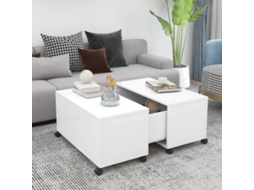 Vidaxl Mesa De Centro 75x75x38 Cm Contraplacado Branco
