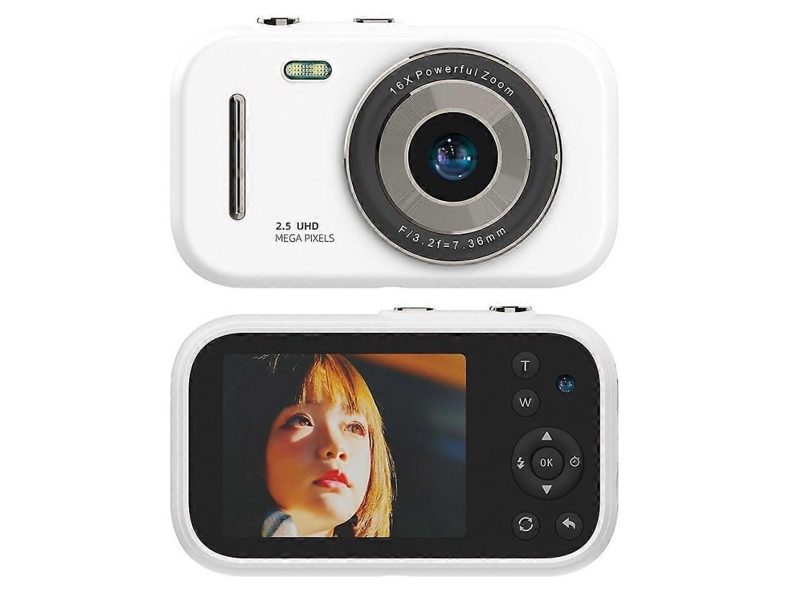 Máquina Fotográfica Digital Compacta Com Ecrã Ips De 2,8 Polegadas E Lente Dupla Hd