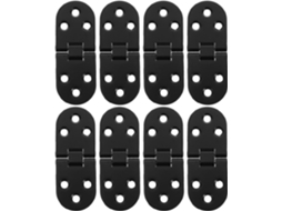 Alipis 8 Peças Dobradiças Pretas Dobráveis Para Móveis, Resistentes E Invisíveis, Para Portas De Armários E Mesas