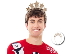 Tiara de estrela dourada em forma de arco
