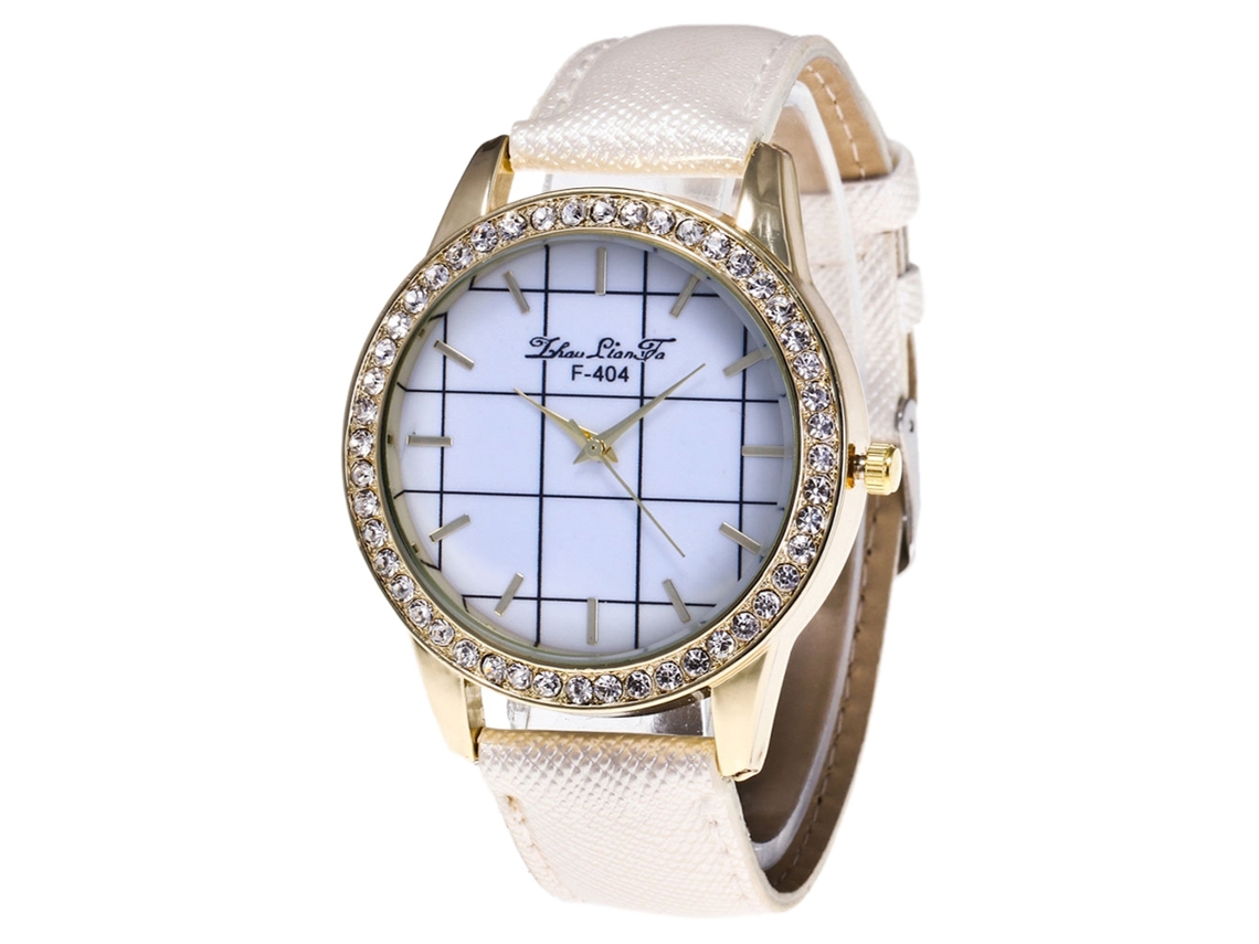 Relógio de Pulseira de Casal Analógico com Pulseira Pu Estilo Moderno Branco