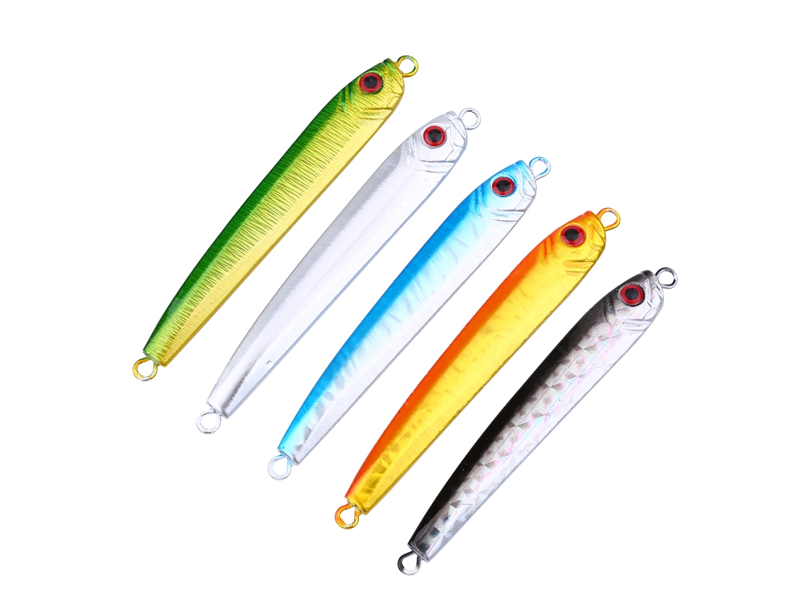 Iscas Metálicas 3d Com Olhos 9cm Acessórios Para Pesca, 5 Unidades Por Lote Vylara