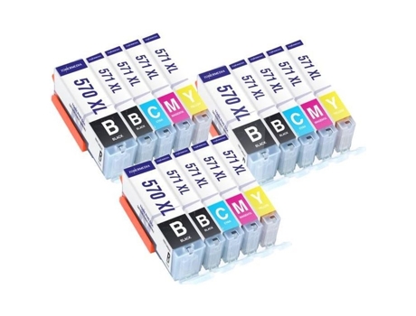 X15 Canon Pgi 570 Cli 571 Xl Cartuchos De Tinta Compativeis Canon Pixma Mg5750 Mg5751 Mg5752 Mg5753 Mg6850 Mg7750 Tonermedia