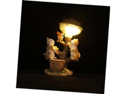 Estátua de Gato em Resina com Energia Solar para Decoração de Jardim, Luminária Externa Adorável SFUSHOS