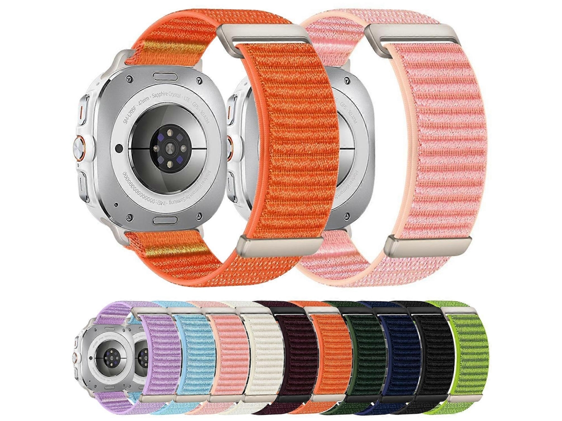 Pulseira De Nylon Com Fecho De Velcro E Padrão De Montanha Em Duas Seções Para Samsung Galaxy Watch Ultra 47mm / Ultra 2025