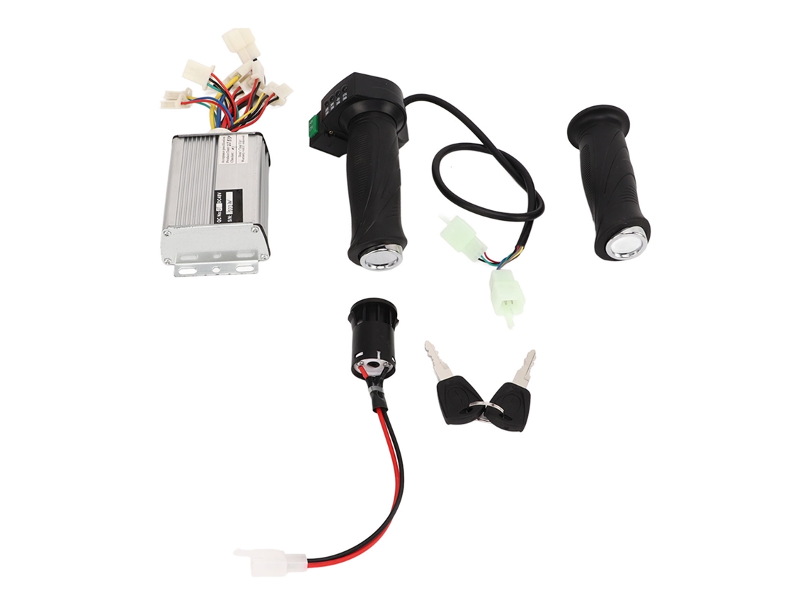 Controlador de escobillas 48v 1000w com mando de aceleração de 4 velocidades e fechadura elétrica para patinete e bicicleta elétrica