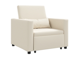 Conjunto 1 Sofá Conversível Vidaxl Creme Tecido (90 X 165 X 87 Cm)