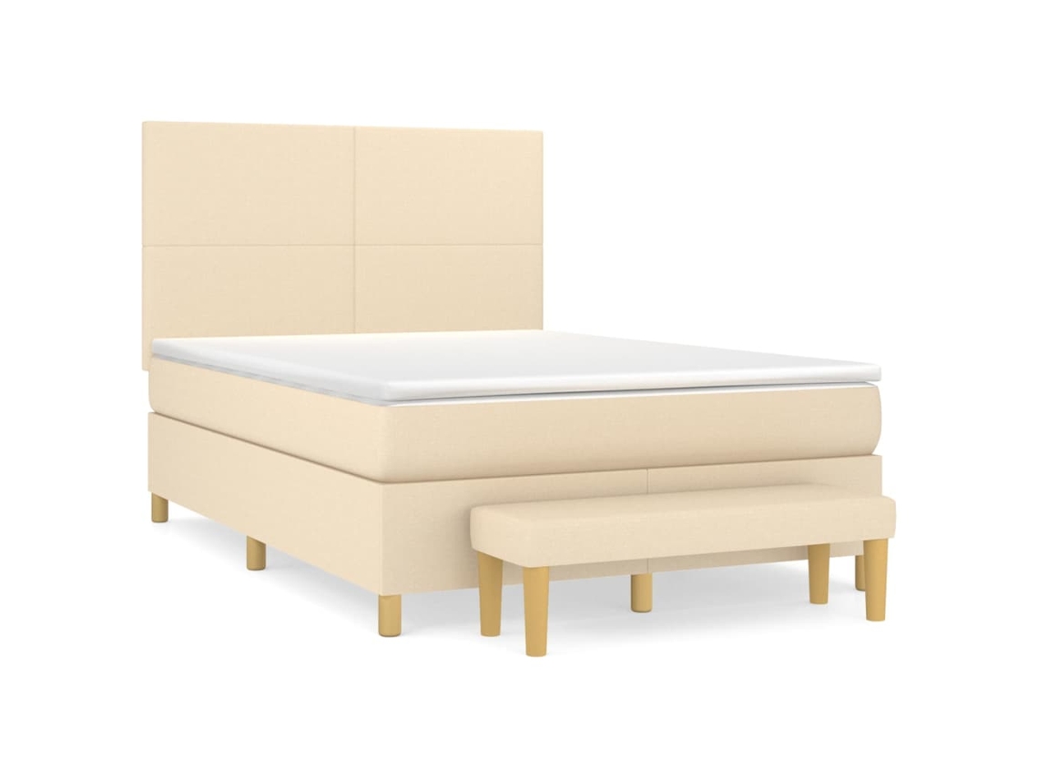 Box Spring Bed, Box Spring Beds Vidaxl Creme Tecido (140 X 200 Cm)