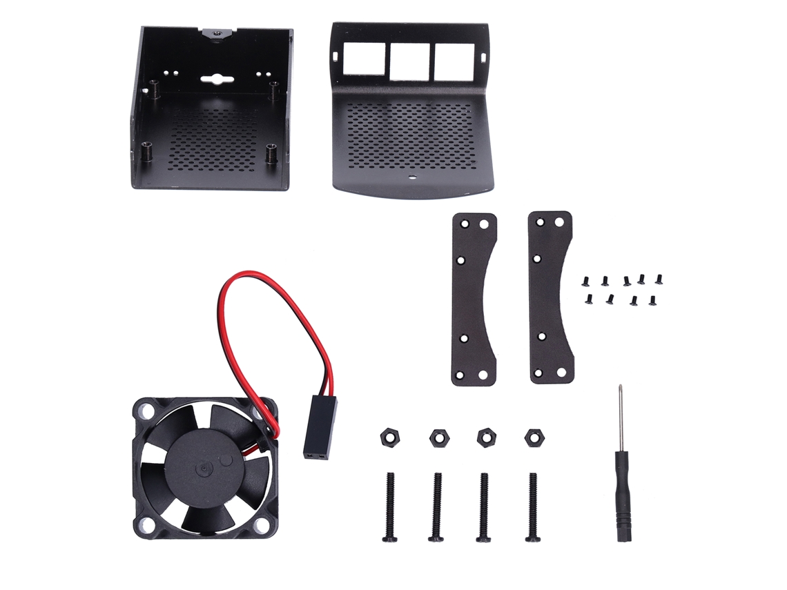 Capa de Resfriamento Alumínio com Cooler para Raspberry Pi 2 3 B+