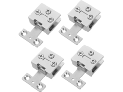 Conjunto De 4 Dobradiças Porta Vidro, Em Liga Zinco, Sem Necessidade
