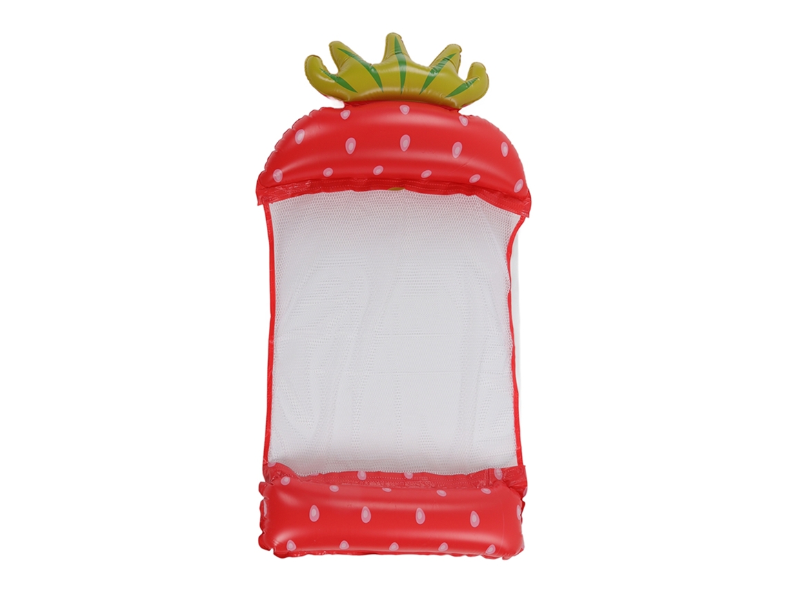 Hammock Inflável de Água Estampa Morango para Piscina