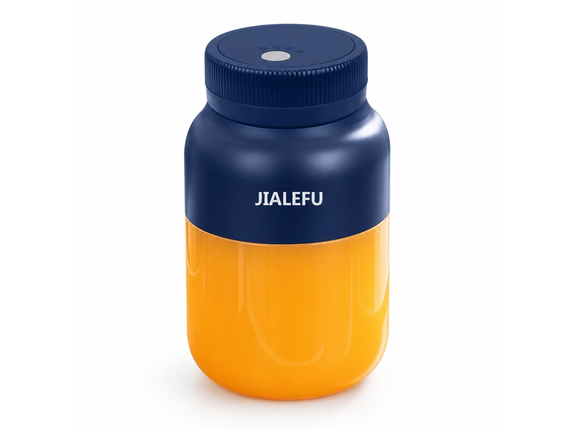 Liquidificador Portátil Jialefu Sem Fios 800 Ml, Copo 1300 Ml, 2 Tampas, Palhinha E Alça, Azul