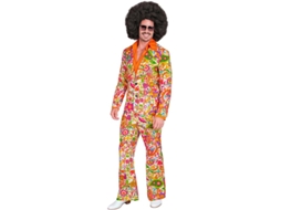 Fato laranja da moda dos anos 60 para homem