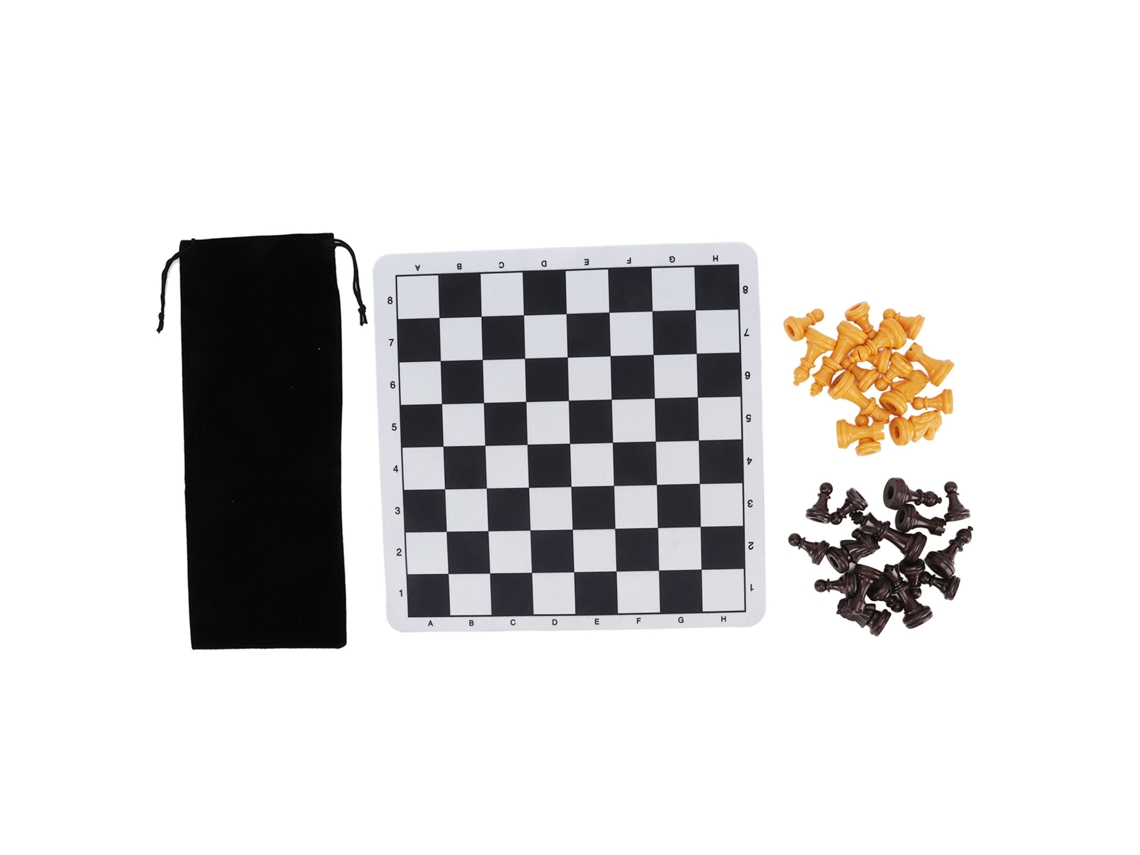 Jogo de Ajedrez com Peças Plásticas, Rei 1.89in, para Adultos e Crianças, Suministros de Festa, Marrón y Amarillo S/MARCA