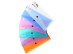 Envelopes Plásticos Transparentes Coheali Com Fecho De Pressão, Conjunto De 6 Unidades, Pastas Para Documentos Duráveis