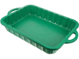 Bandeja Coletora De Óleo Do Motor Em Plástico Verde, Leve E Empilhável.