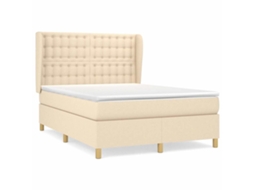 Box Spring Bed, Box Spring Beds Vidaxl Creme Tecido (140 X 190 Cm)