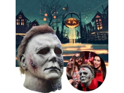Primerox máscara de Látex com Cicatrizes Horror Halloween Decoração Carnaval Páscoa Mascarada