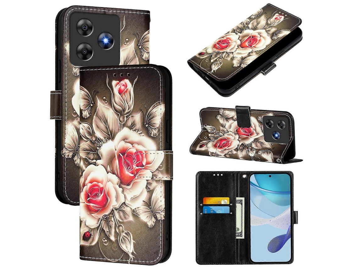 Capa De Celular De Couro Liso Com Padrão De Desenho Colorido Para Blackview Wave 8c