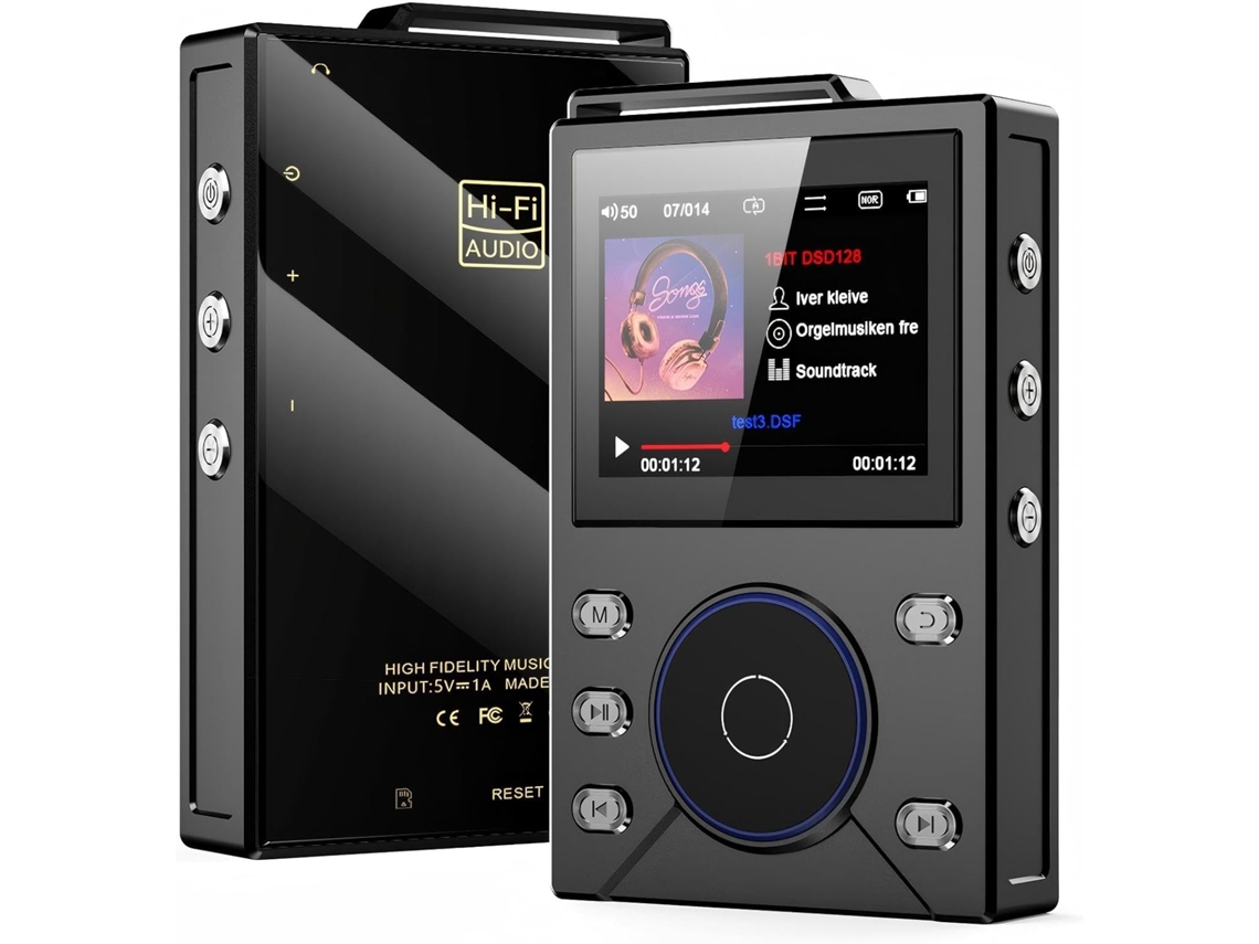 Reprodutor De Mp3 Hifi Com Bluetooth 5.4, Compatível Dsd, Flac E