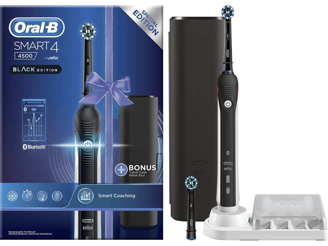 Escova de Dentes Elétrica ORAL-B Smart 4 4500 Cross Action Preto (8800 rpm)