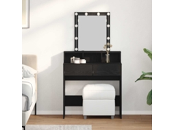 Vidaxl Mesa De Maquiagem Carvalho Preto 80 X 41 X 144,5 Cm