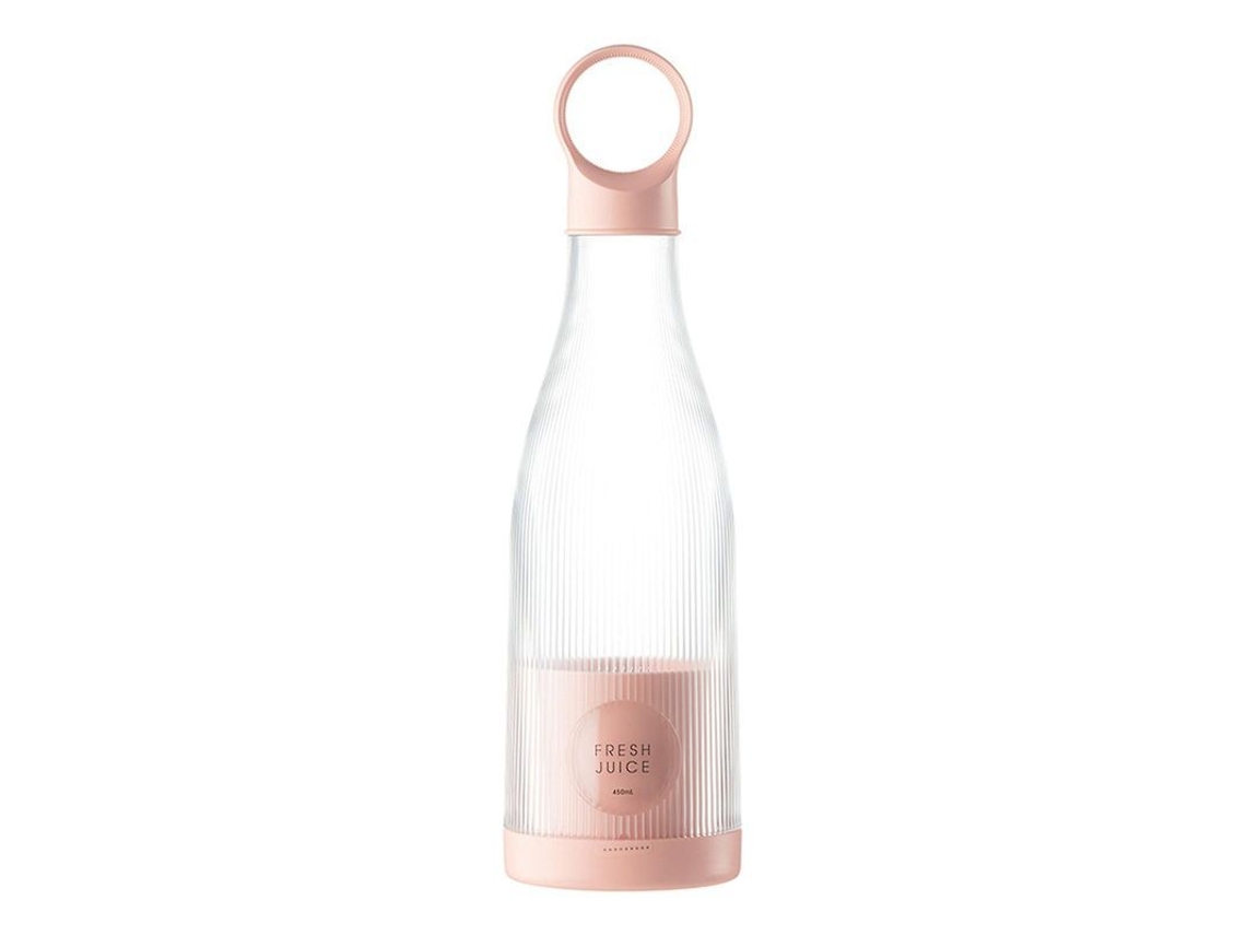 Extractor de Suco Portátil Multifuncional 450ml, Sem Bpa, Branco/Rosa