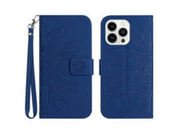 Capa Padrão Flores Queda Pega Para Iphone 15 Pro Max Pele Sintética Multicor