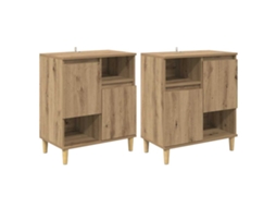 Conjunto 2 Buffet Vidaxl Castanho Derivados De Madeira (60 X 35 X 70 Cm)