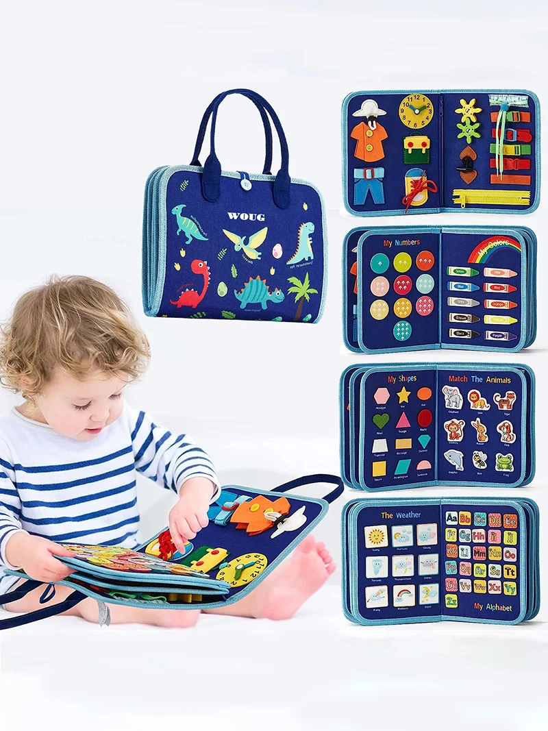 (azul) Brinquedo Montessori, Painel Sensorial, Treinamento de Habilidades Sensoriais para Crianças Pequenas, Brinquedo Educativo