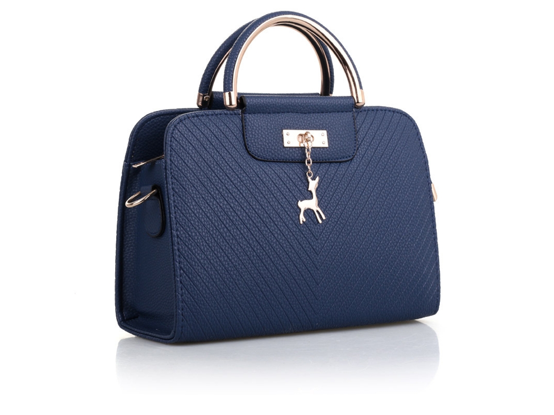 Bolsa Feminina 2026, Pingente de Cervo Ondulado, Bolsa de Ombro, Bolsa Transversal azul YUNZII
