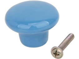 Conjunto De 5 Puxadores Genéricos Redondos E Resistentes Em Cerâmica Azul Para Armários Portas Gavetas Cozinha, Com