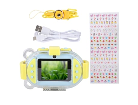 Câmara Digital Hd Portátil Mini Com Tela 2,4 Polegadas À Prova Dágua Com Dupla Lente Para Crianças Jillioper (azul)